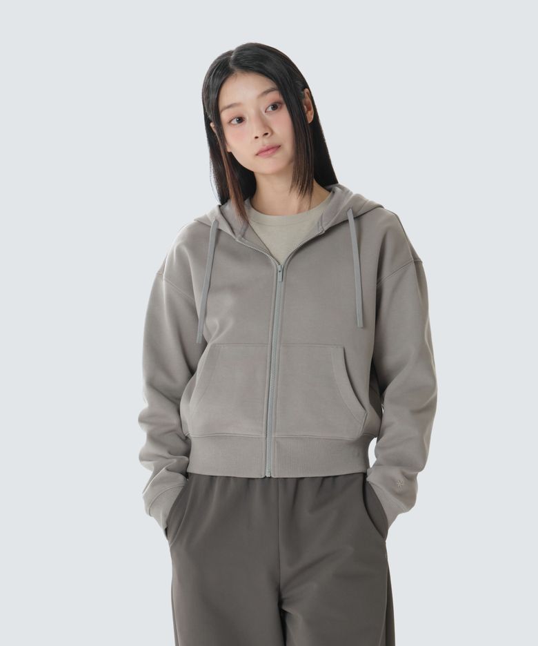 약기모 여성 후드 집업 (S26WWFFJ69) Fog Gray