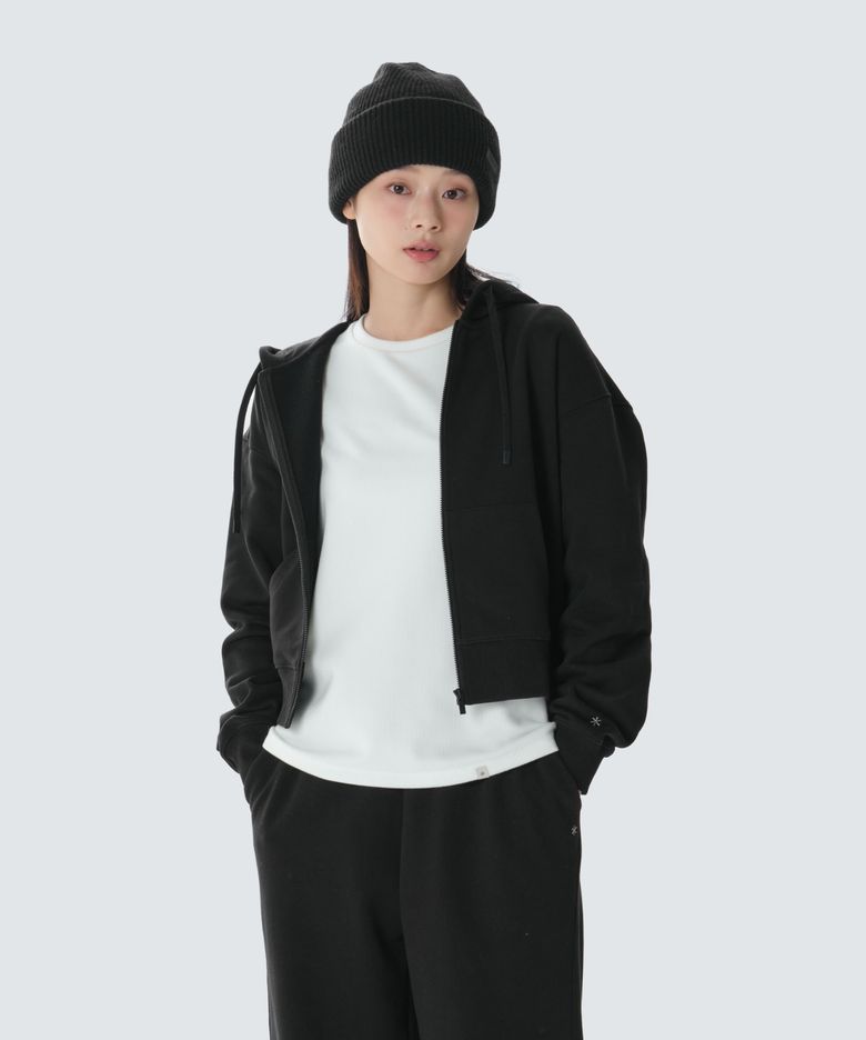약기모 여성 후드 집업 (S26WWFFJ69) Black