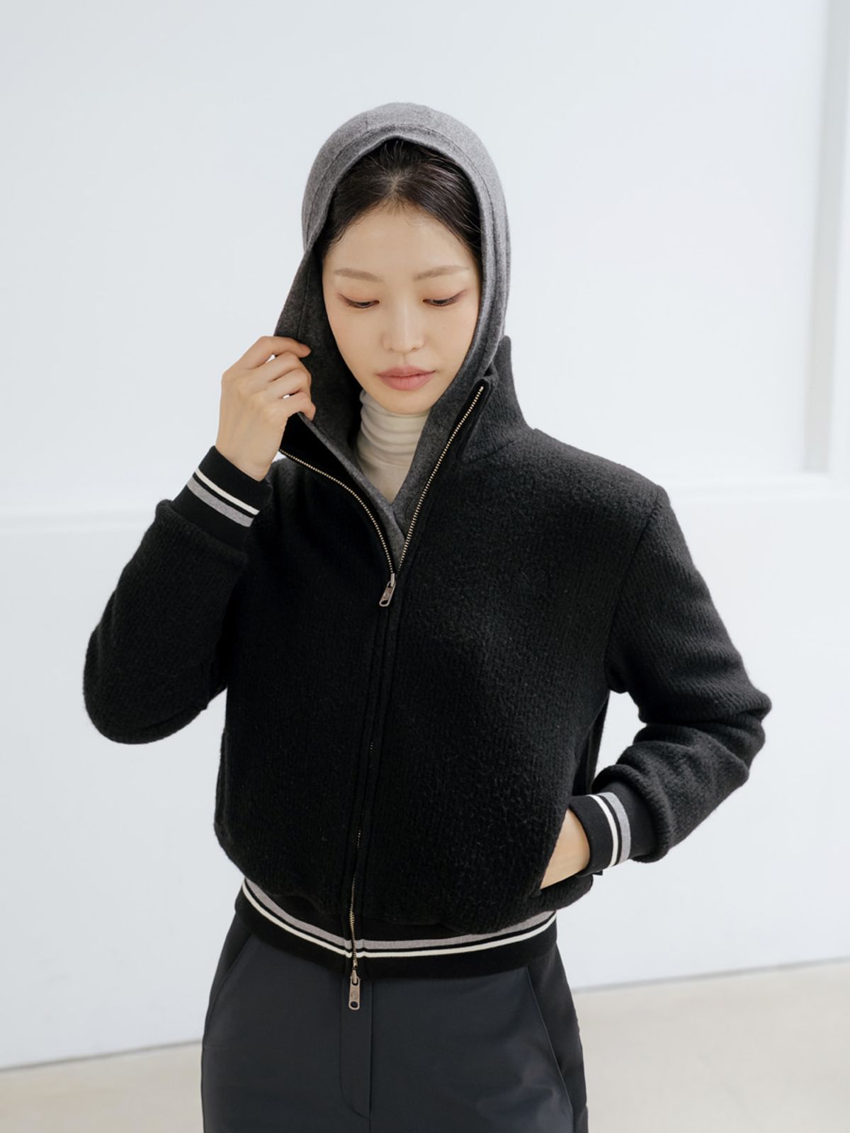 니티나(NITINA) 방풍 집업 가디건 BK