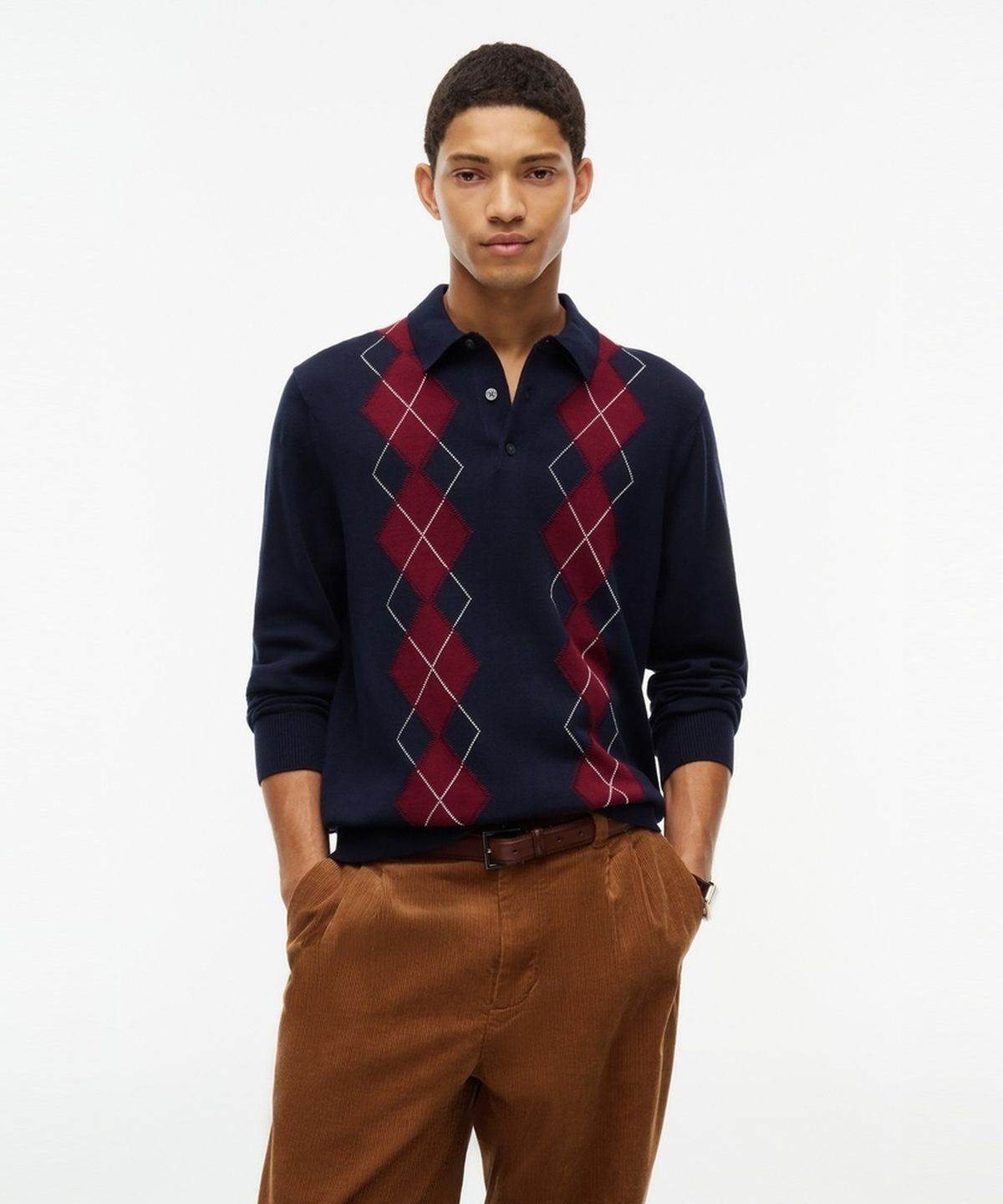 타미힐피거(TOMMY HILFIGER) 아가일 롱슬리브 폴로 스웨터 (T12G7KPN610MT1DW5)