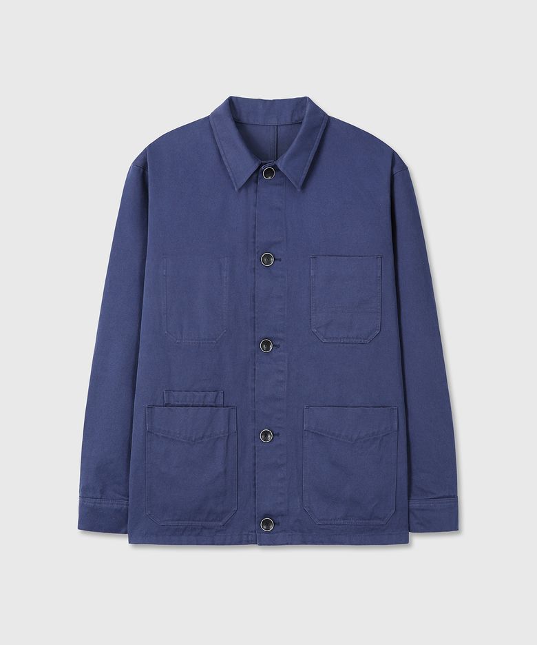 WASHED FRENCH WORK JACKET (BLUE)