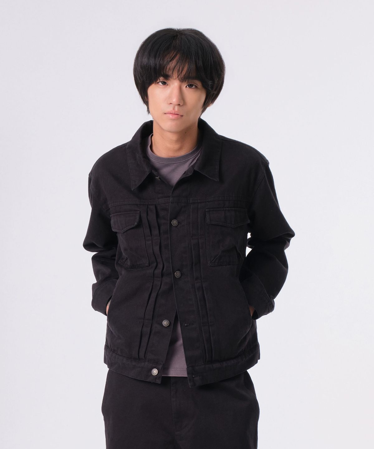 다이브인(DIVEIN) TYPE.2 HEAVY COTTON TRUCKER JACKET (BLACK)