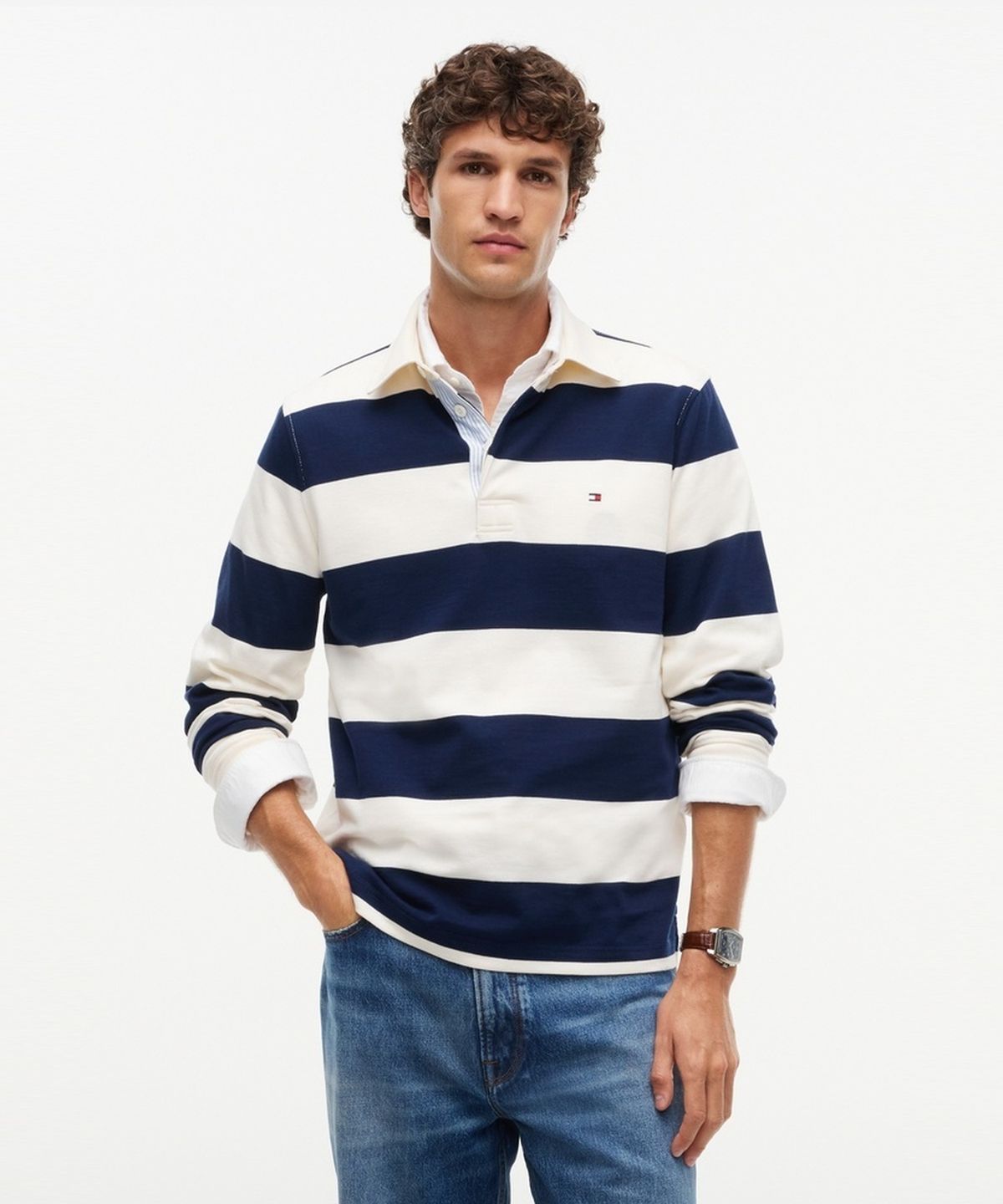 타미힐피거(TOMMY HILFIGER) 에센셜 스트라이프 럭비 티셔츠 (T12G7TPO670MT1Z00)