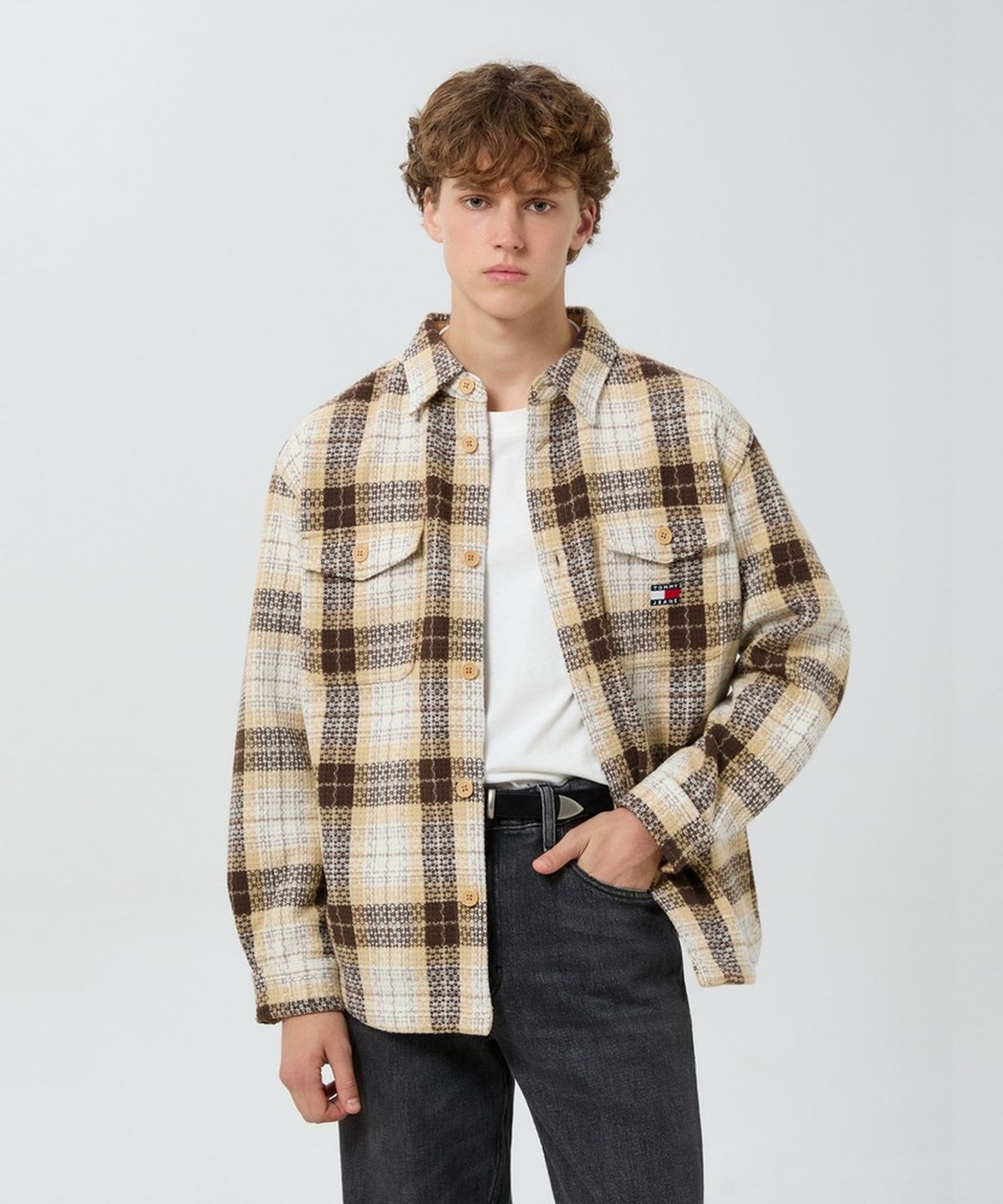 타미진스(TOMMY JEANS) 타탄 체크 오버 셔츠 (T32G7WSH17TMT10LZ)
