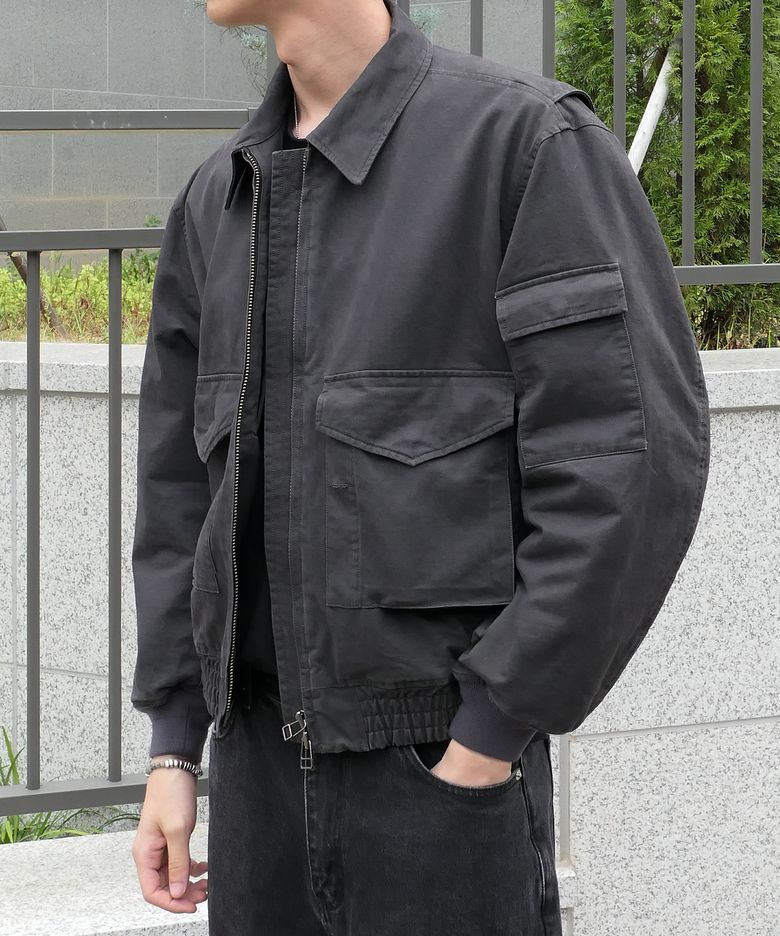 WEB BOMBER JACKET [DARK GRAY]