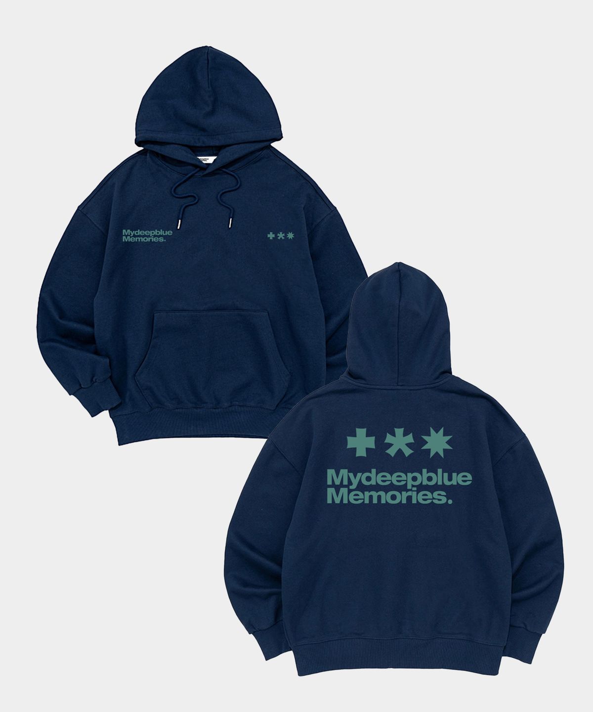 마이딥블루메모리즈(MY DEEP BLUE MEMORIES) (HD) MM SYMBOL LOGO HOODIE (NAVY)