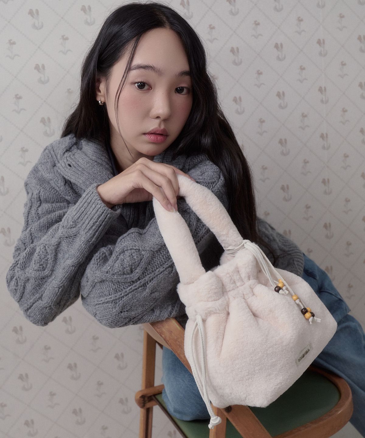 마이쉘(MYSHELL) 포니 퍼 스트링 토트백_35091TT(3color)