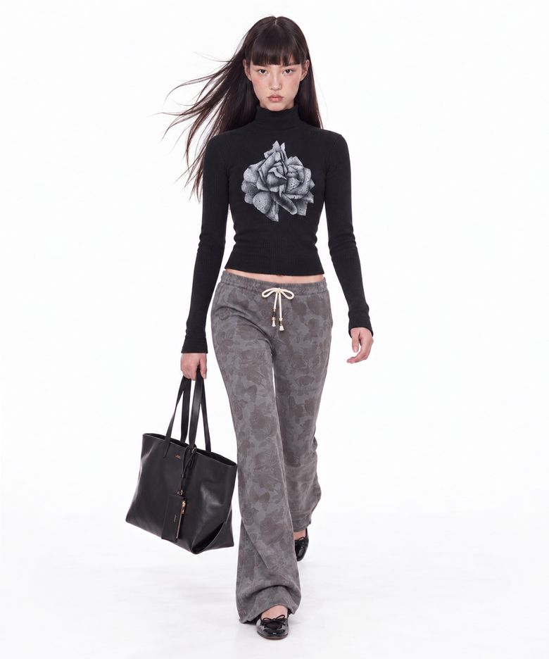 LILY WESTERN BOOTCUT JERSEY (CHARCOAL)