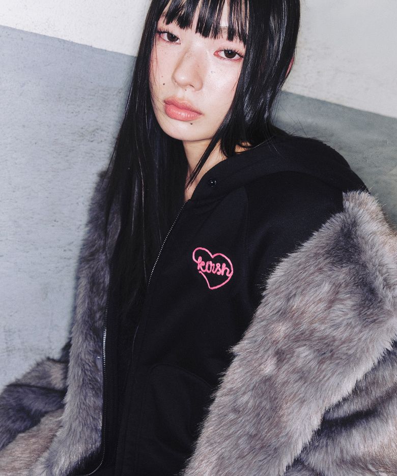 보아퍼 라인 후드 집업 [블랙]