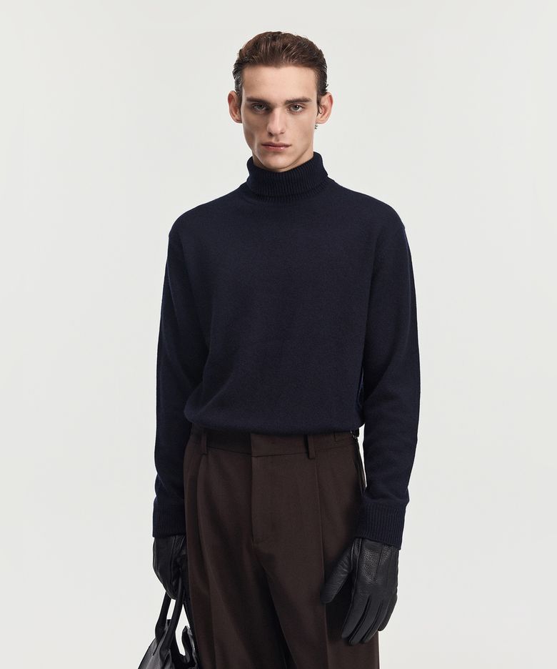 Cashmere Blended Turtleneck Knit Top (Midnight Black) TNSW6F106BK