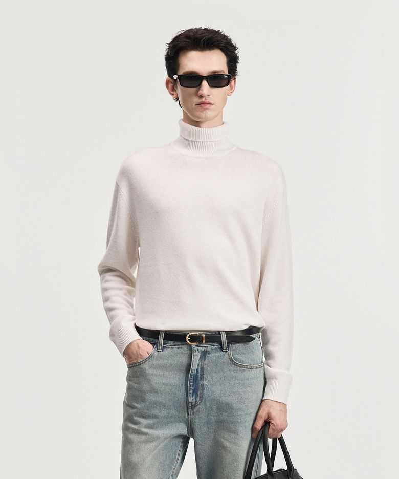 Cashmere Blended Turtleneck Knit Top (Cream) TNSW6F106IV