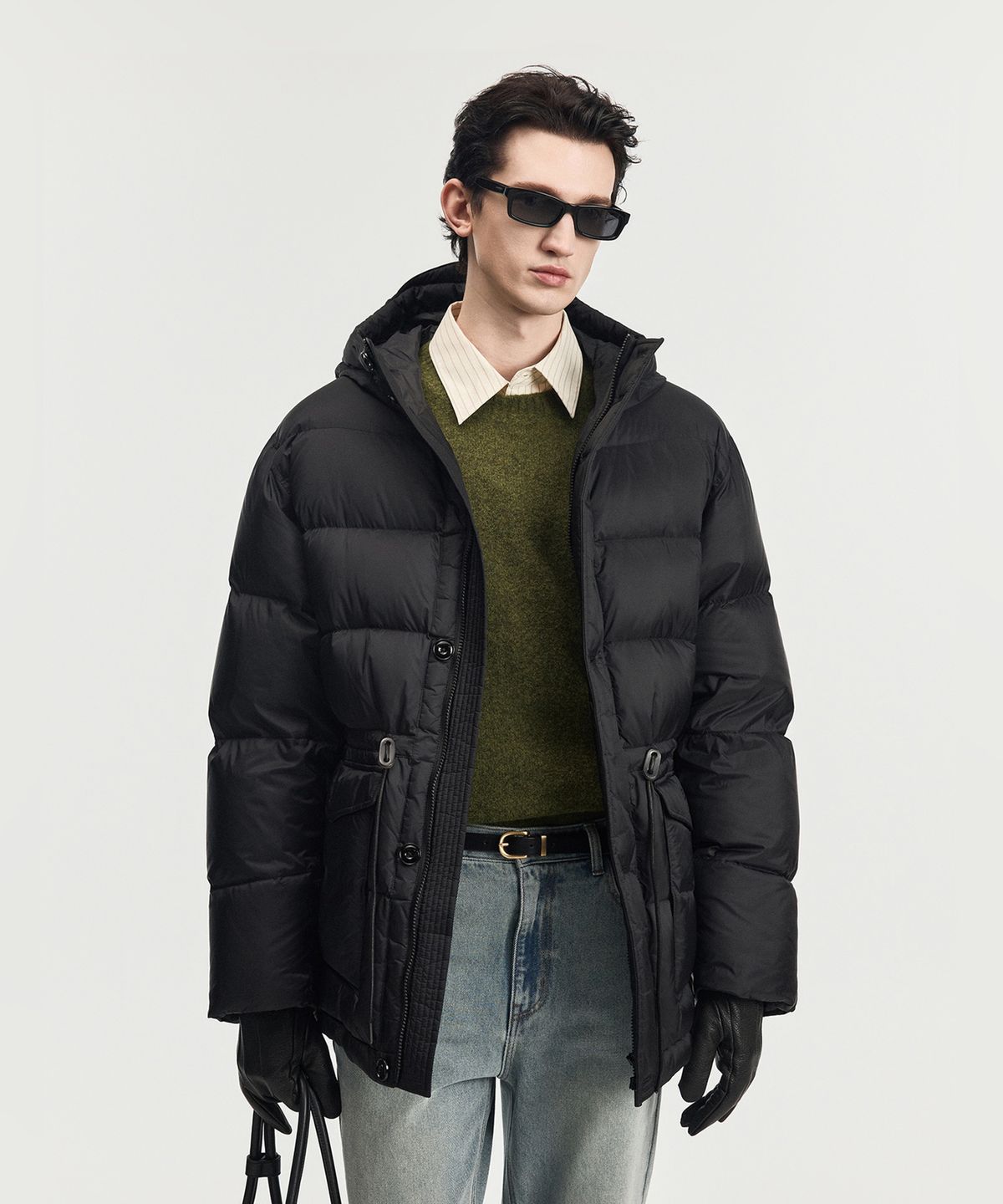 티엔지티(TNGT) European Goose Down Mid-Length Parka (Black) TNJU6F207BK