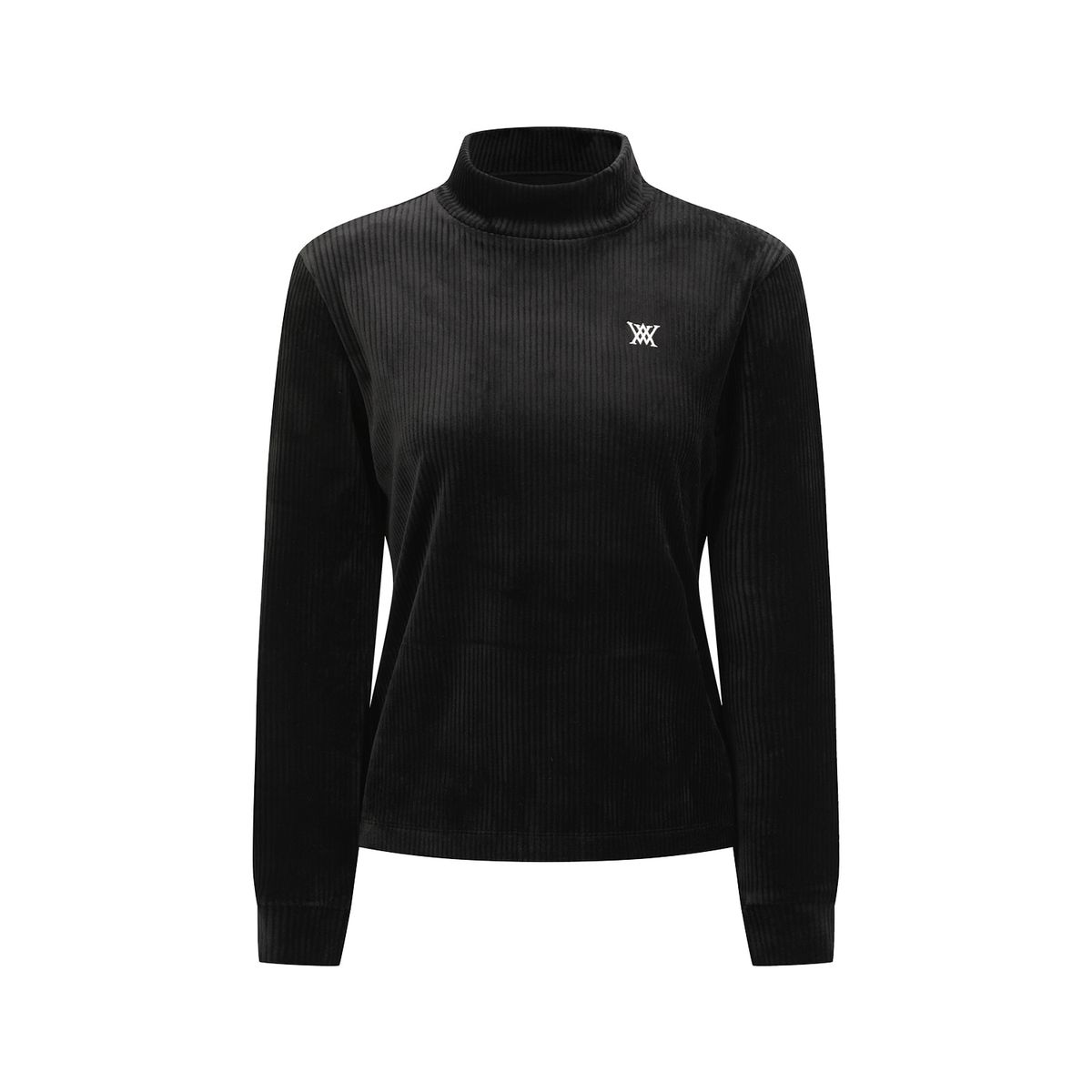 어뉴골프(ANEW GOLF) WOMEN CORDUROY MIDDLE LENGTH T-SHIRT_BK