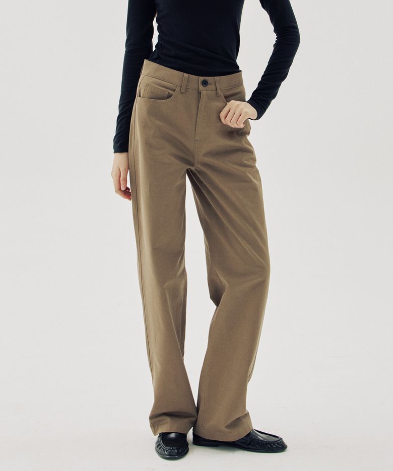 Steady Mid-Rise Cotton Pants_2 Color