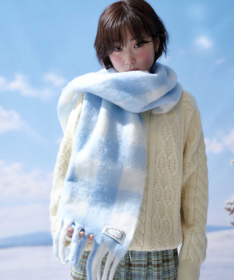 Check Wool Muffler - 2Color