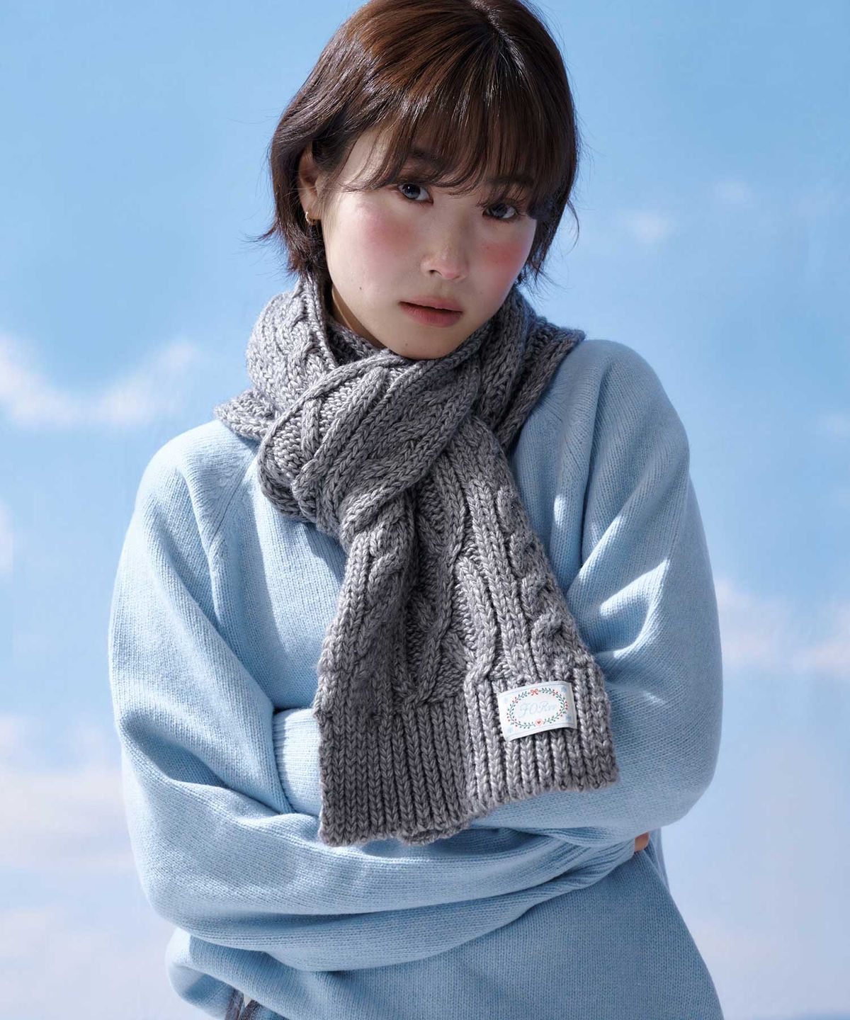 포른른(FORRR) Cable Knit Wool Muffler - 2Color