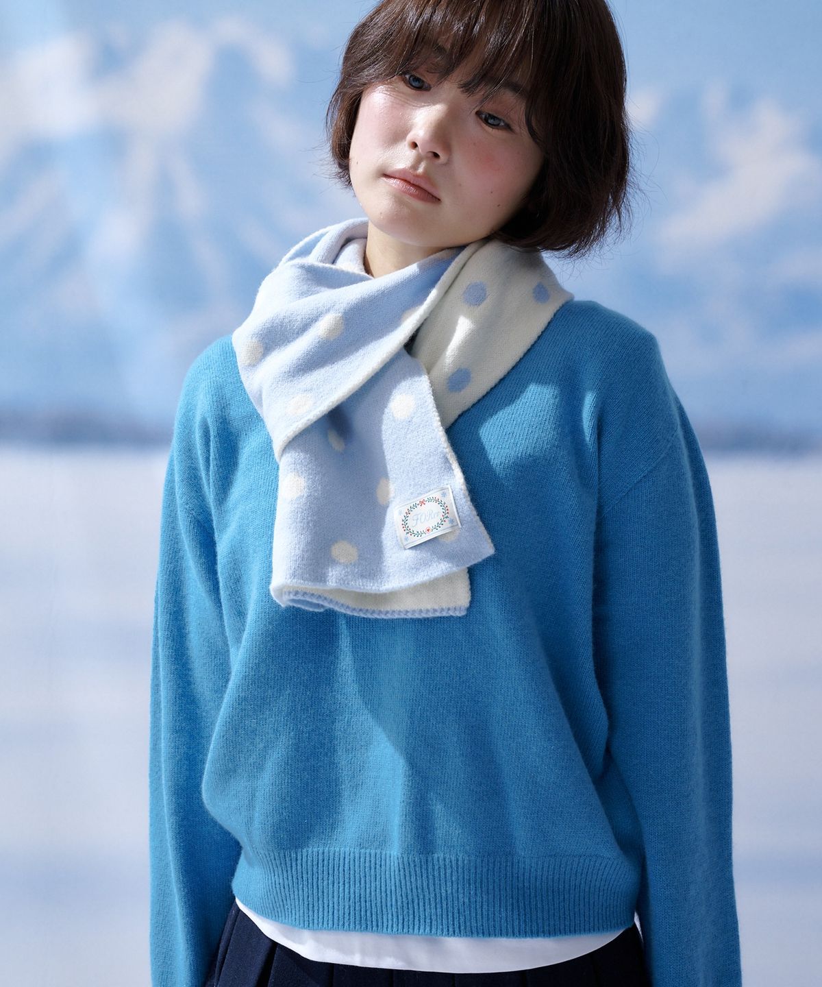 포른른(FORRR) Reversible Dot Wool Muffler - 2Color