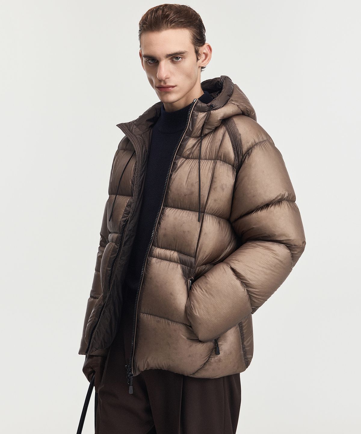 티엔지티(TNGT) Citymist Midweight European Goose Down Jacket (Khakish Brown) TNJU6F202K2