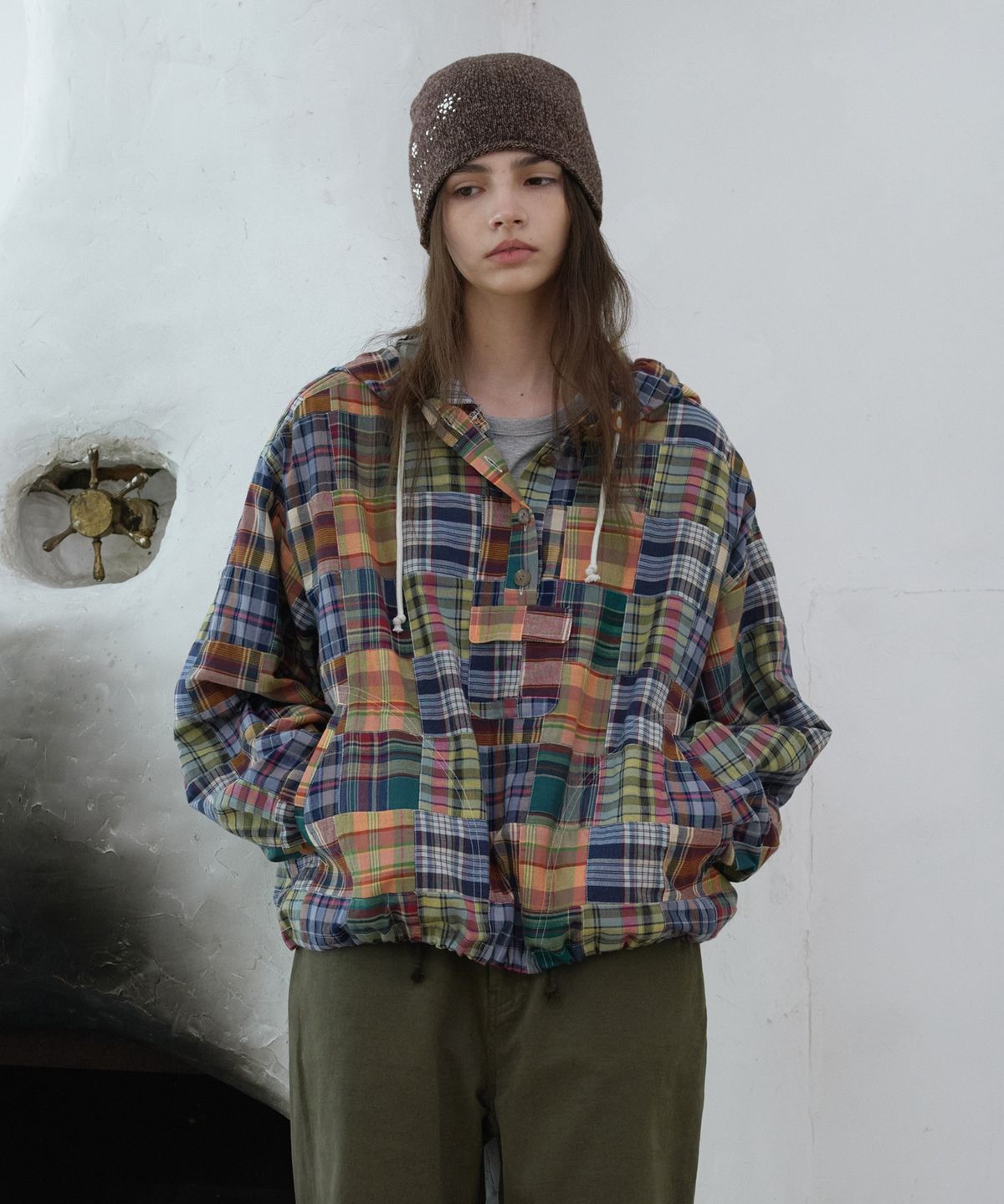 프리터(FRITUR) Rag Patch Hoody Shirt Green_F263SH12