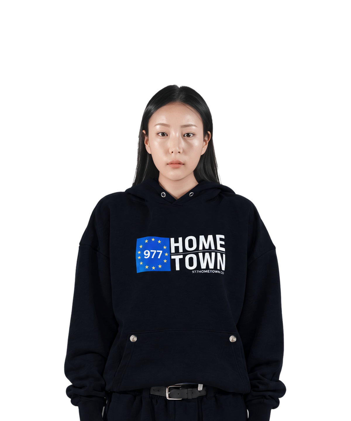 977홈타운(977HOMETOWN) Above Sea Level 0.24 977euro hoodie (black)