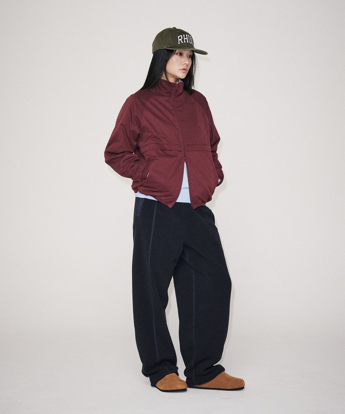 유니버스 가먼트(UNIVERSE GARMENT) 데일리 와이드 플리스 팬츠_NAVY