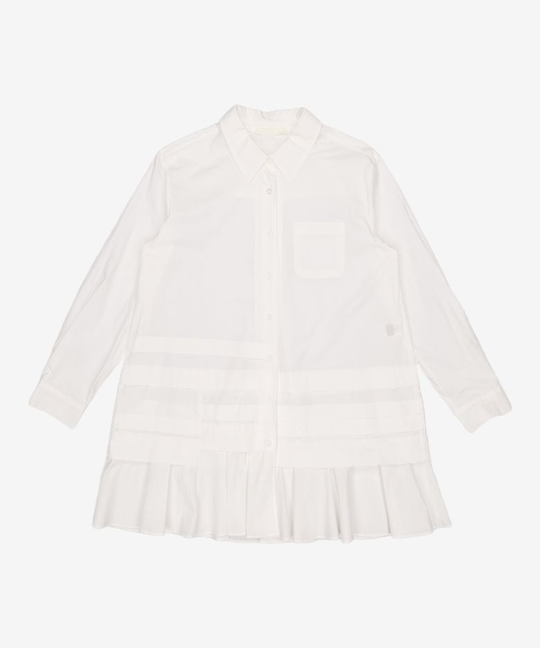 FRILL LAYERED POCKET SHIRT DRESS L