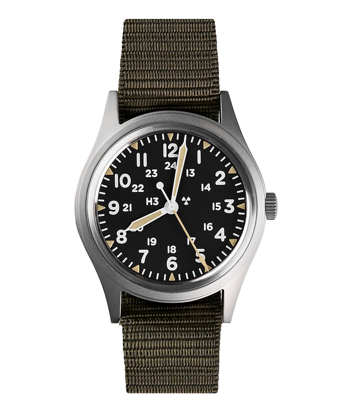 엠더블유씨 시계(MWC WATCH) MIL-W-46374B VH31 데저트 카키 - 실버X카키