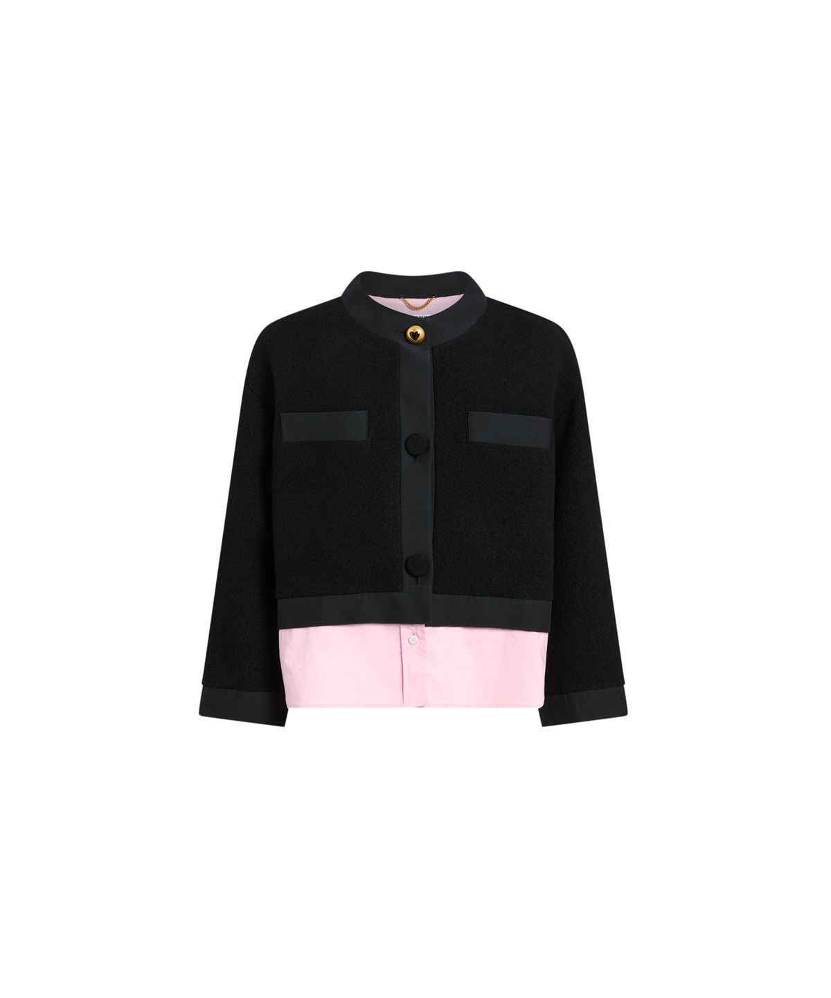 모스키노(MOSCHINO) 하트 버튼 부클 울 재킷