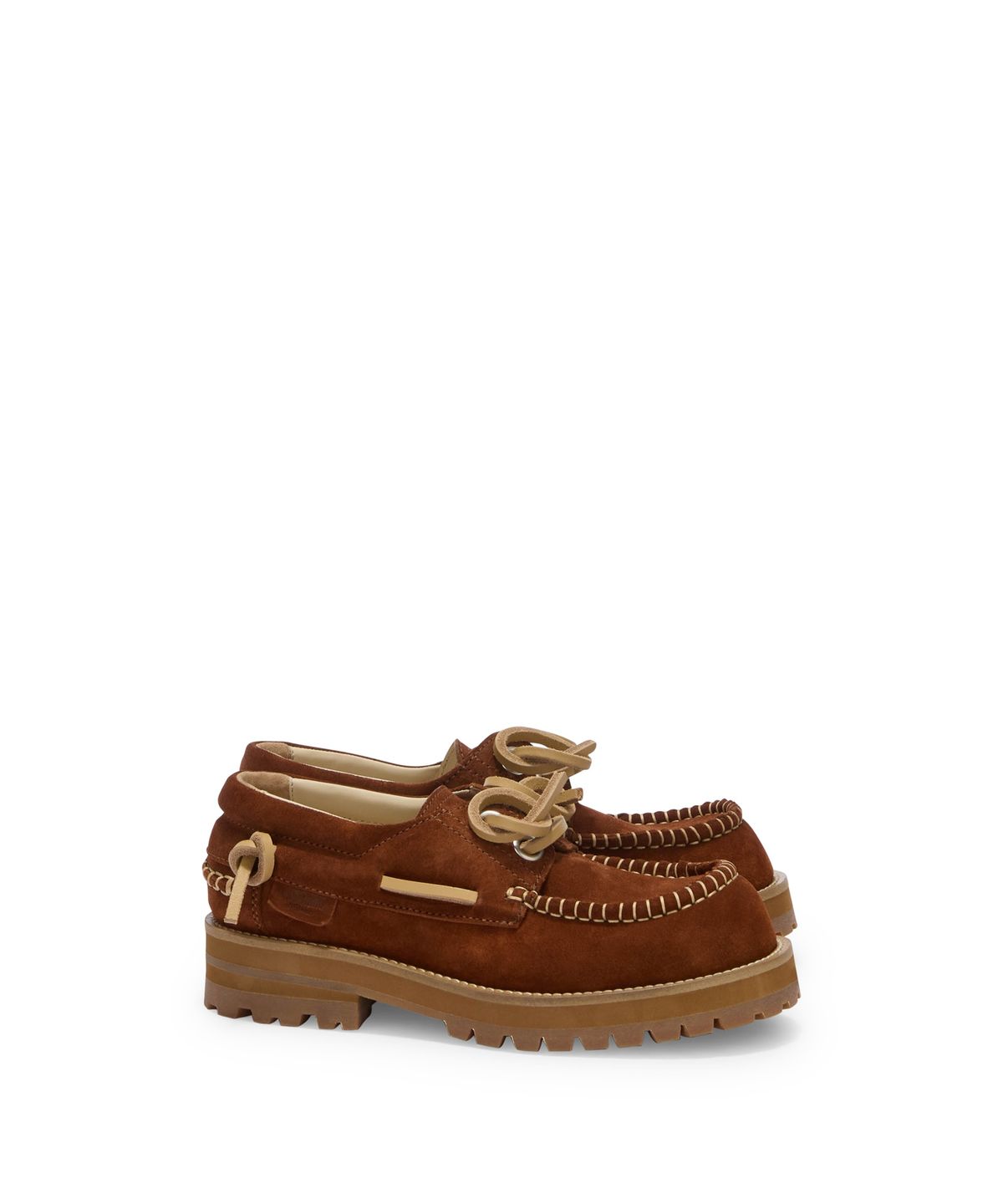 모스키노(MOSCHINO) 여성 스웨이드 스티치 로퍼 Brown