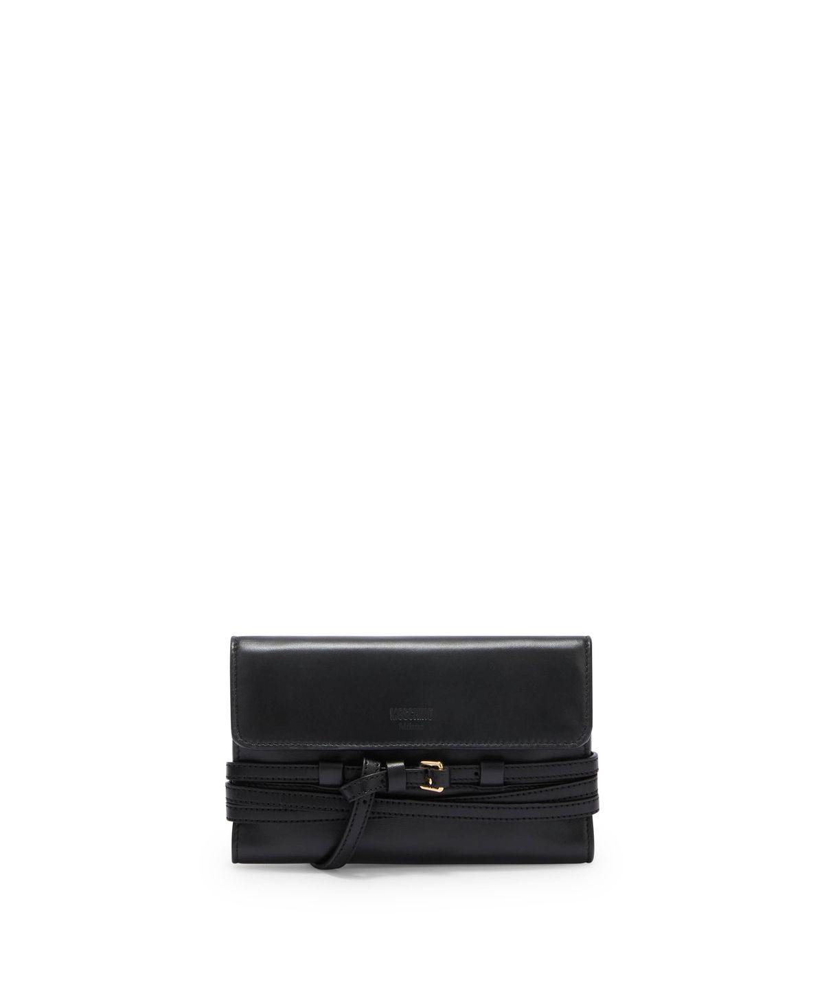 모스키노(MOSCHINO) 타이 미 레더 체인 월렛백 Black