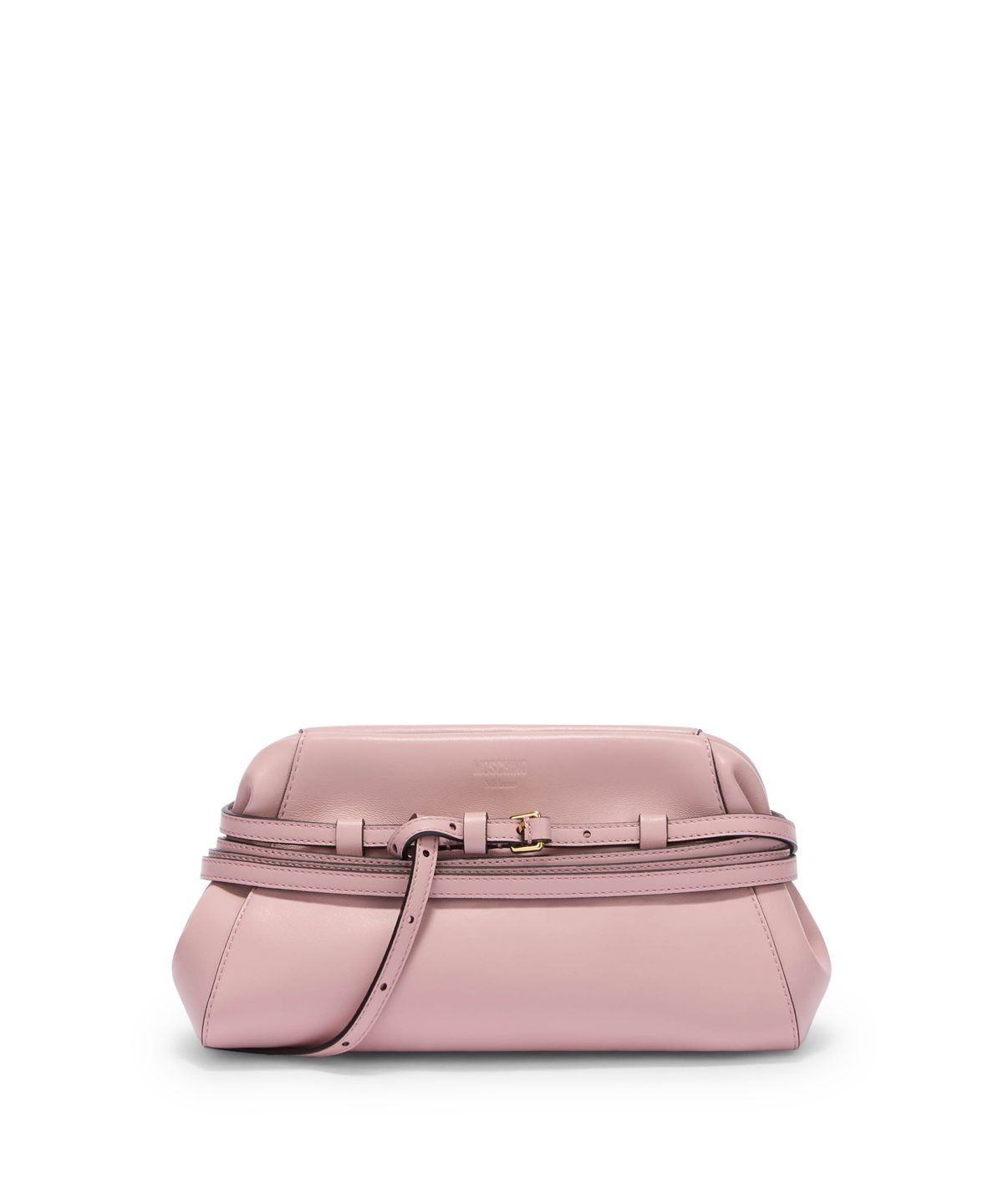모스키노(MOSCHINO) 타이 미 레더 스몰 클러치 백 Pink