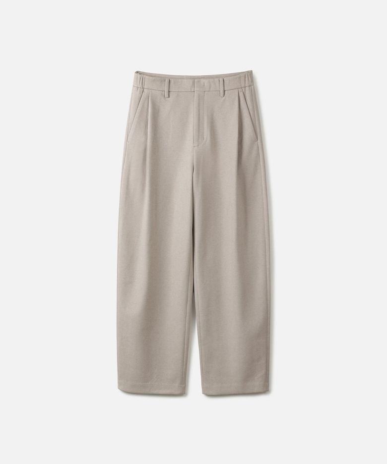 브러쉬드 플리츠 저지 팬츠 BEIGE