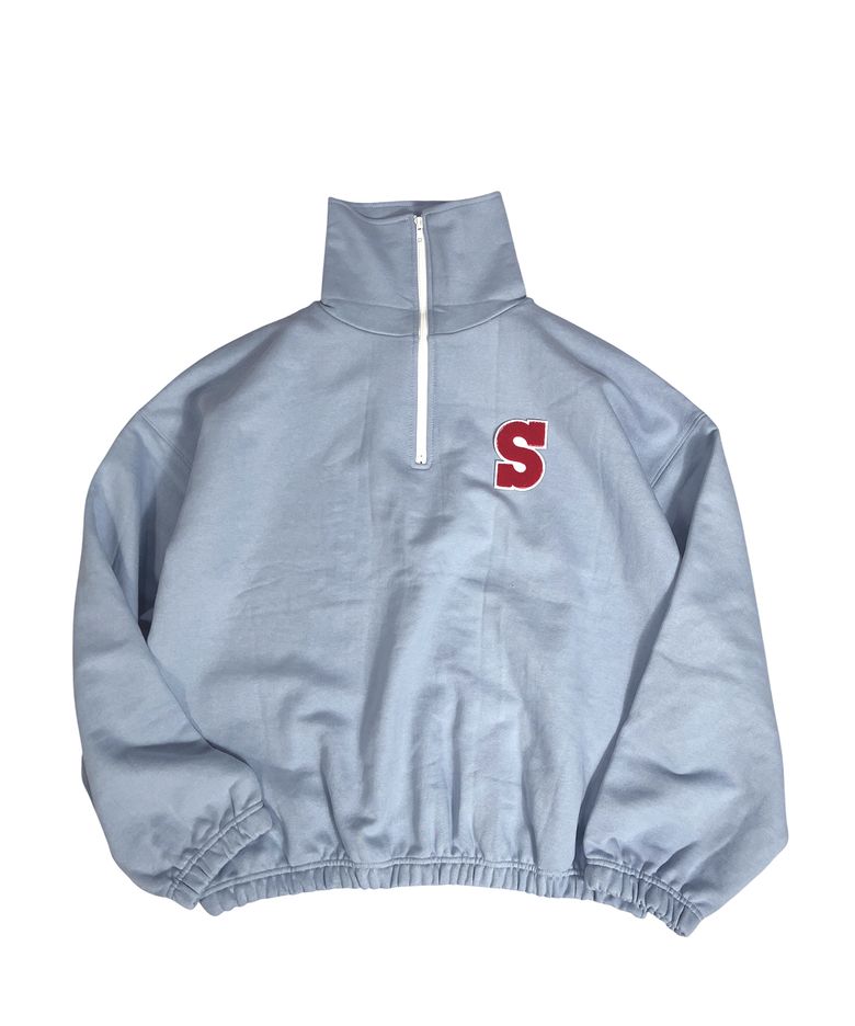 S Patch Half Zip Sweatshirt (powder blue)
