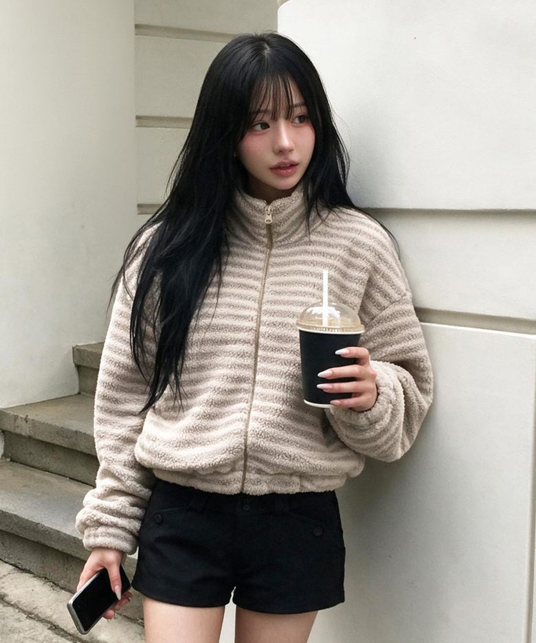 Boggle Fur Zip-Up Jacket_Brown