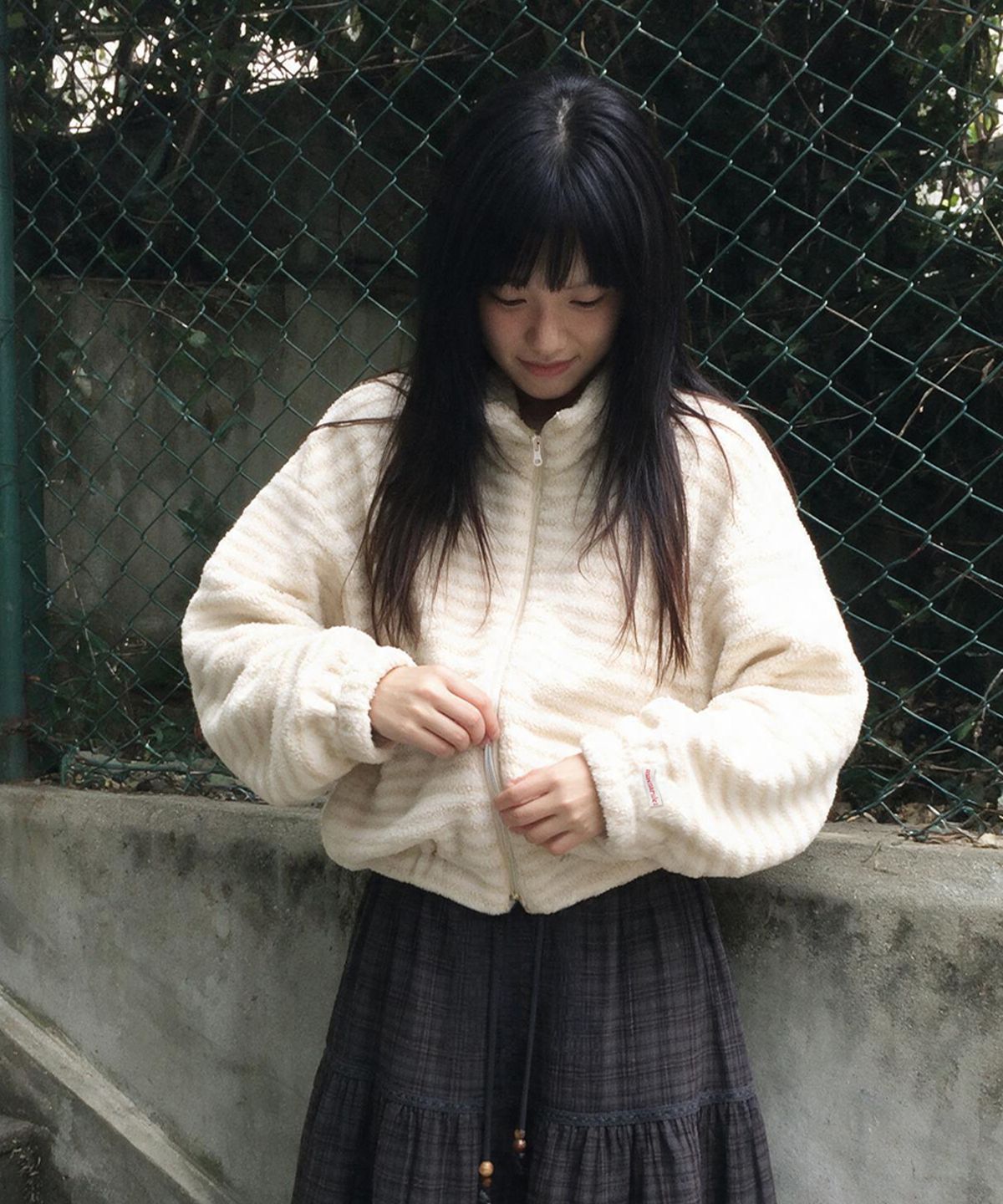 마스마룰즈 어패럴(MASMARULEZ APPAREL) Boggle Fur Zip-Up Jacket_Ivory