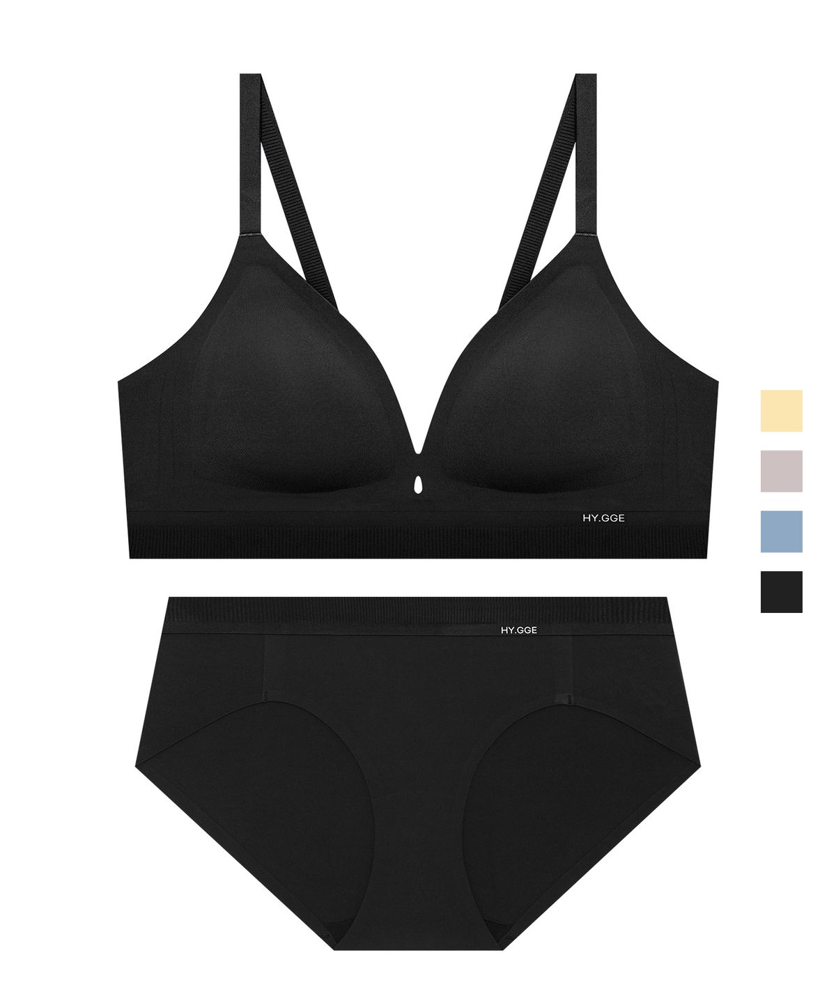 휘게 언더웨어(HYGGE UNDERWEAR) 브이 핏 젤리 프리컷 브라 팬티 세트