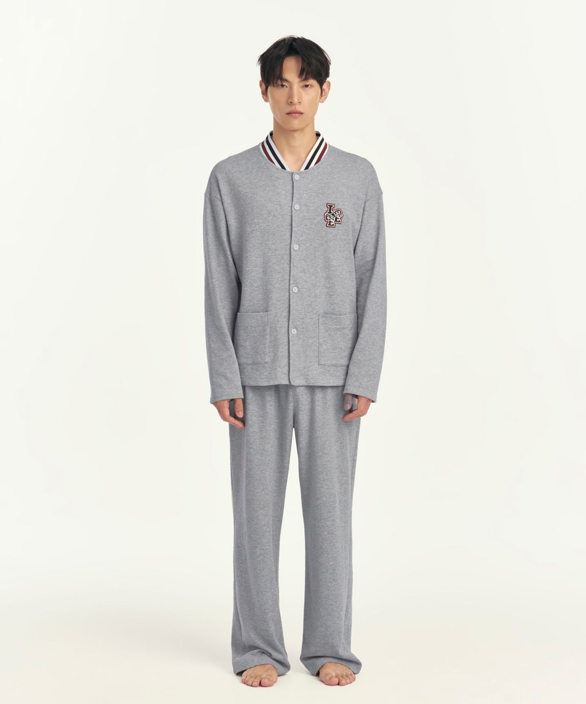 리 바디웨어(LEE BODYWEAR) 시그니처 버시티 공용 파자마_멜란지그레이