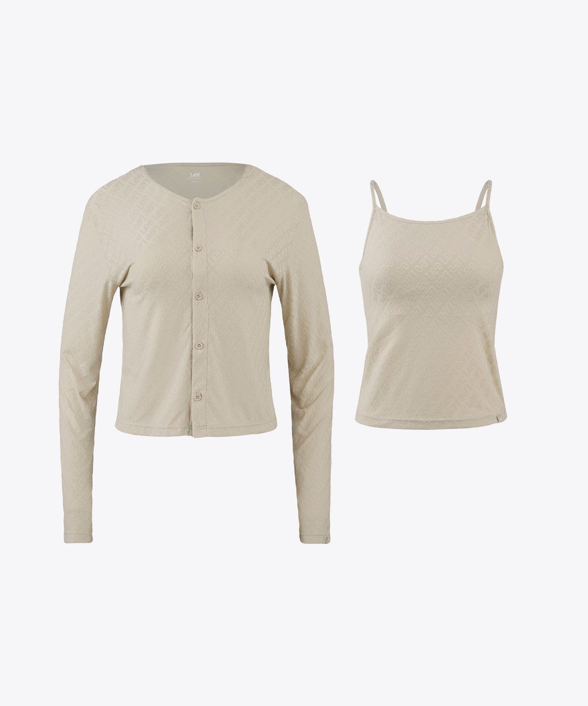리 바디웨어(LEE BODYWEAR) 시그니처 Lee 쟈카드 여성 앙상블_베이지