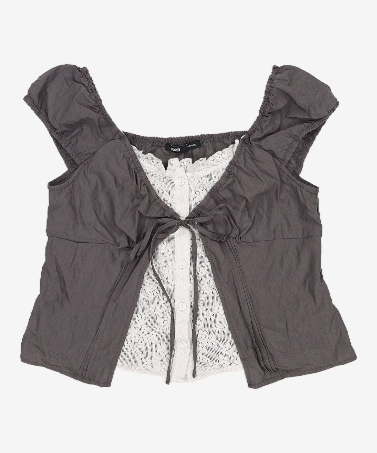 미쏘(MIXXO) 배색 레이어드 블라우스_MIWBWG609G M