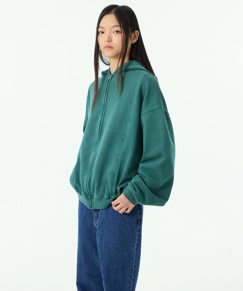 다이드 집업 후드 - 그린