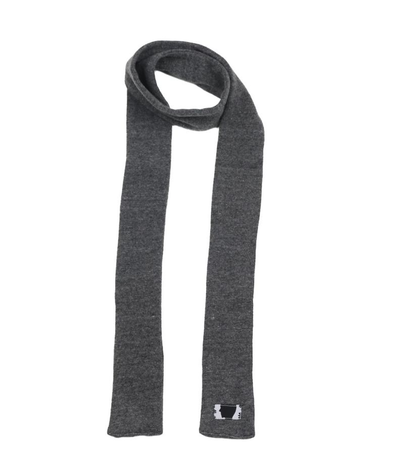 Grey Tiny Wool Knit Scarf