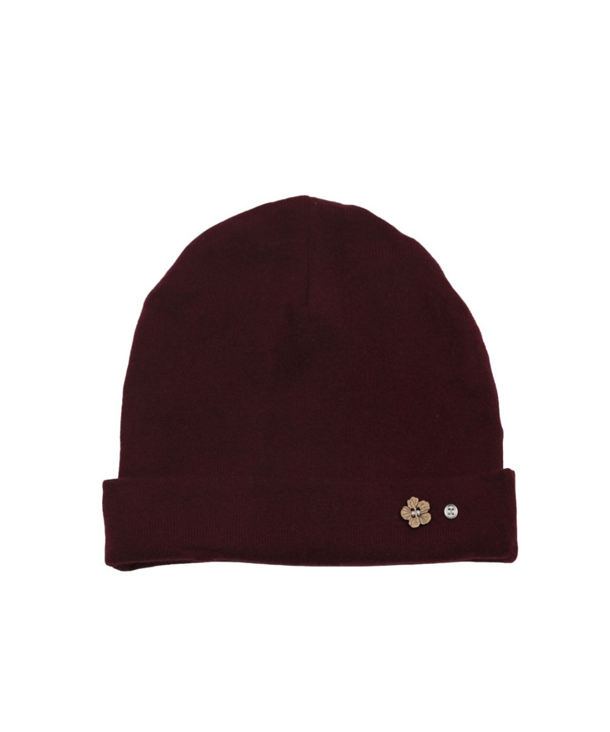 히피하우스(HIPPIE HAUS) Tiny Button Wool Knit Beanie Burgundy