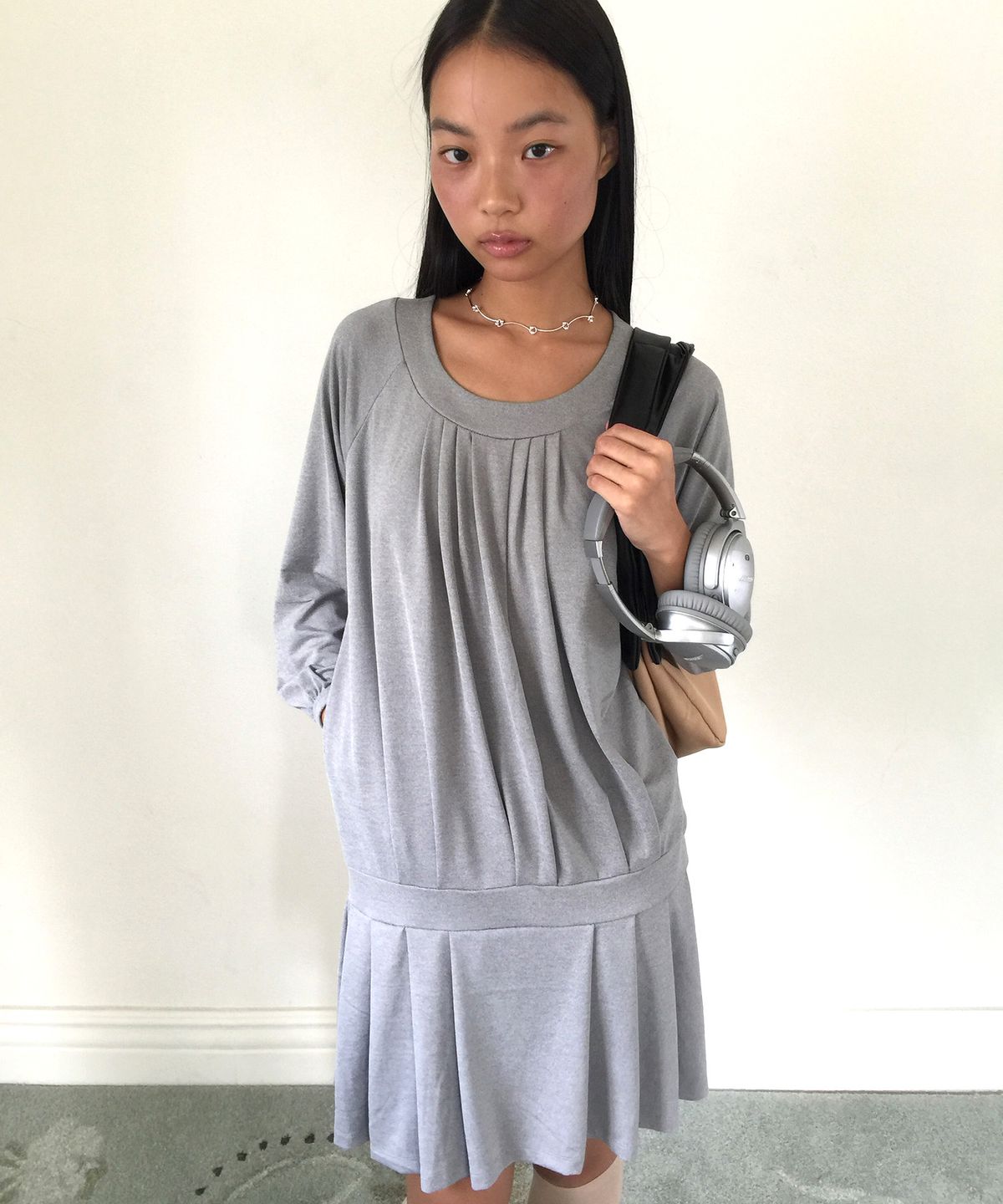 인오도르(INODORE) FLAPPER DROP WAIST ONE PIECE _ GREY