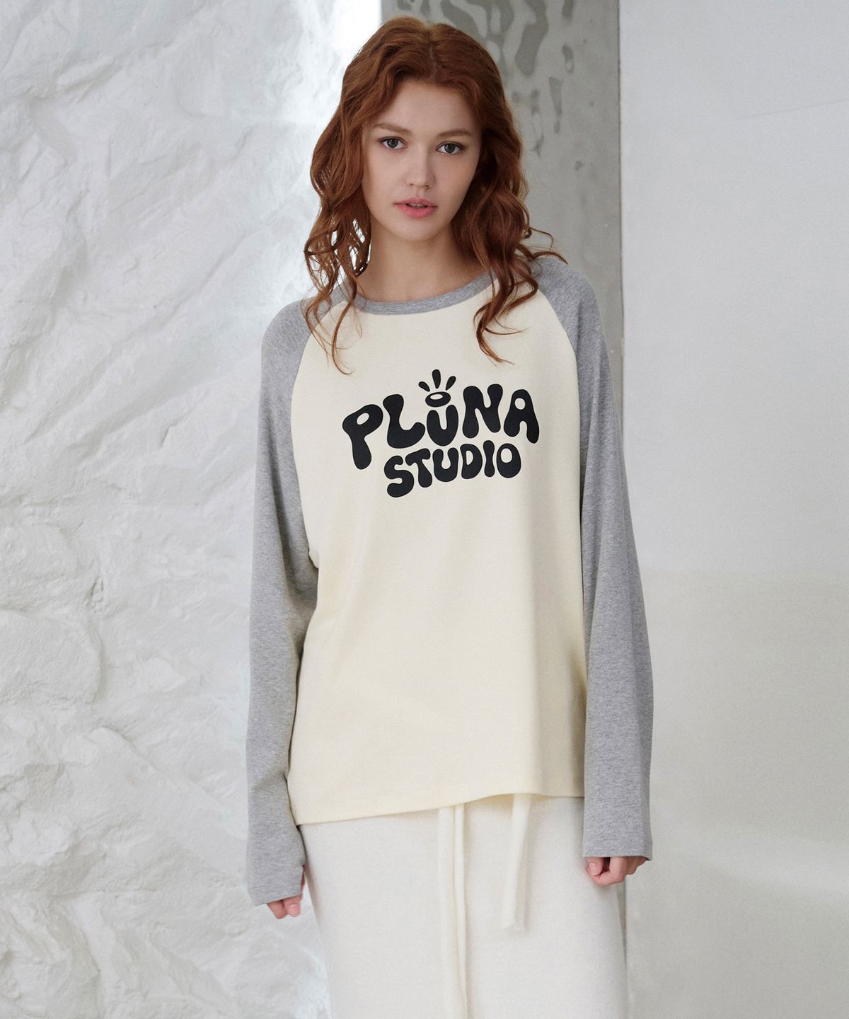 플루나 스튜디오(PLUNASTUDIO) Pluna Studio Raglan T(Yellow/Gray)
