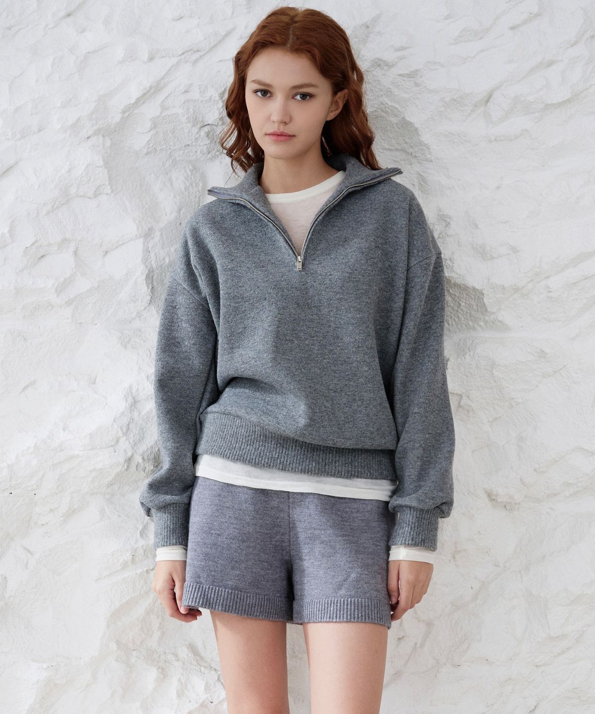 플루나 스튜디오(PLUNASTUDIO) Soft Wool Half-Zip(Gray)