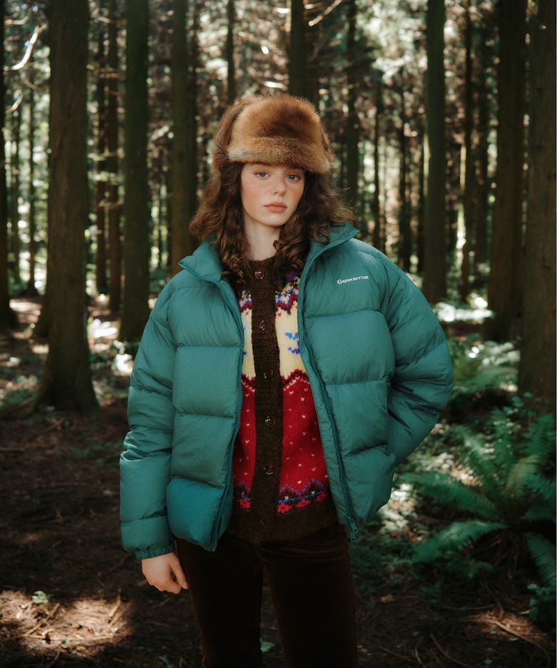 Check Duck Down Jacket (Green)