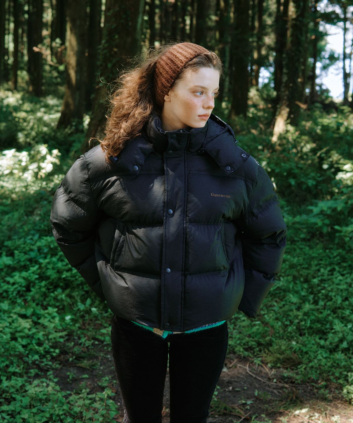 그린버터(GREENBUTTER) Hood Duck Down Jacket (Black)