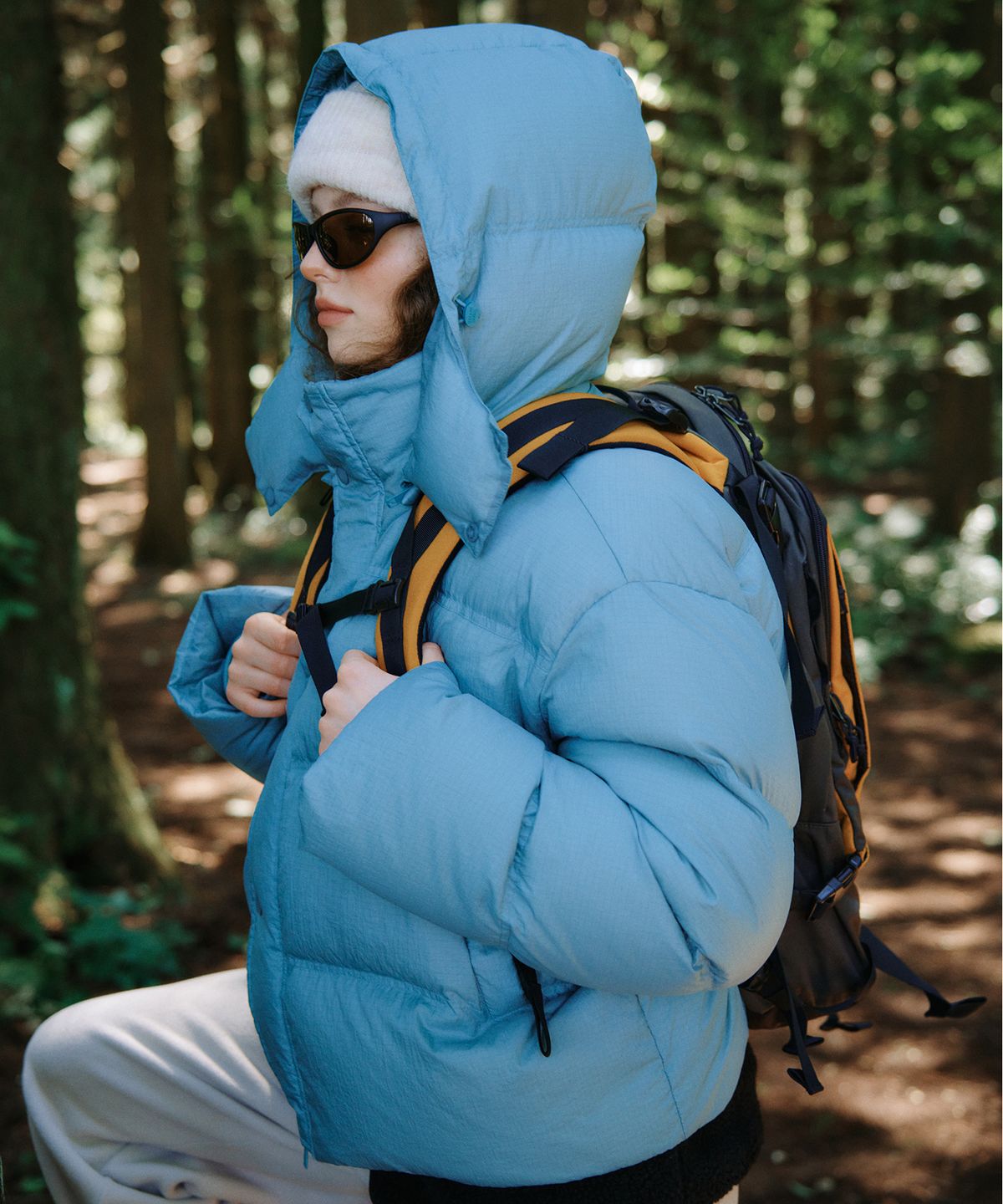 그린버터(GREENBUTTER) Hood Duck Down Jacket (Mint Blue)