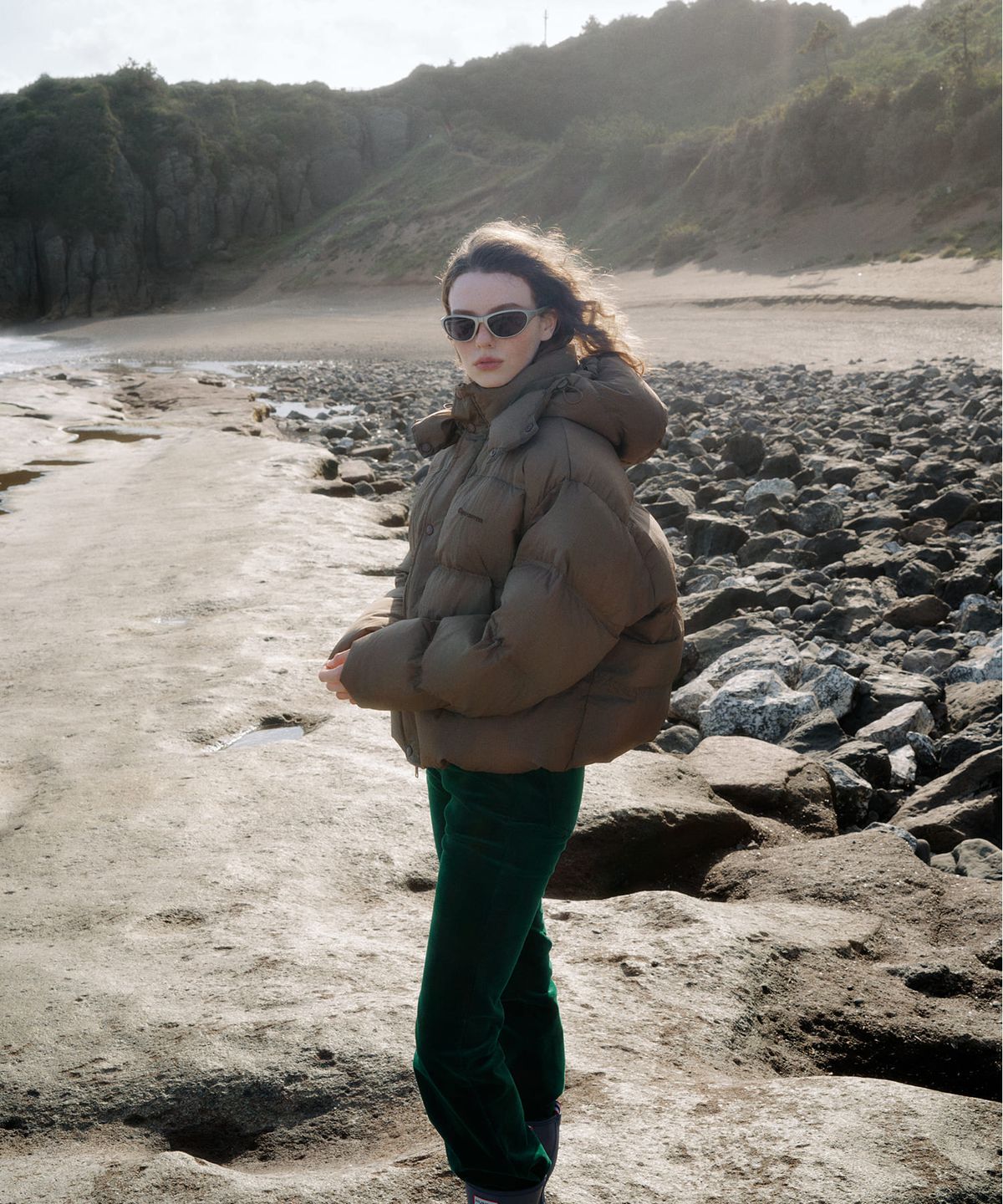 그린버터(GREENBUTTER) Hood Duck Down Jacket (Khaki Brown)