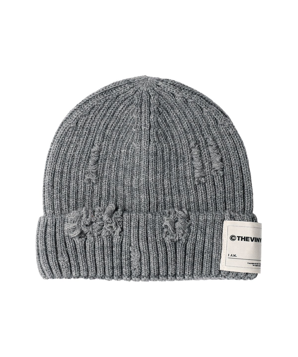 더바이닐하우스(THEVINYLHOUSE) DAMAGE KNIT BEANIE GREY